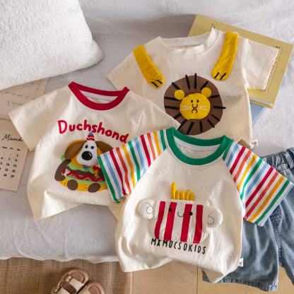 Toddler Beige Food/Animal Graphic T-Shirt - image 1