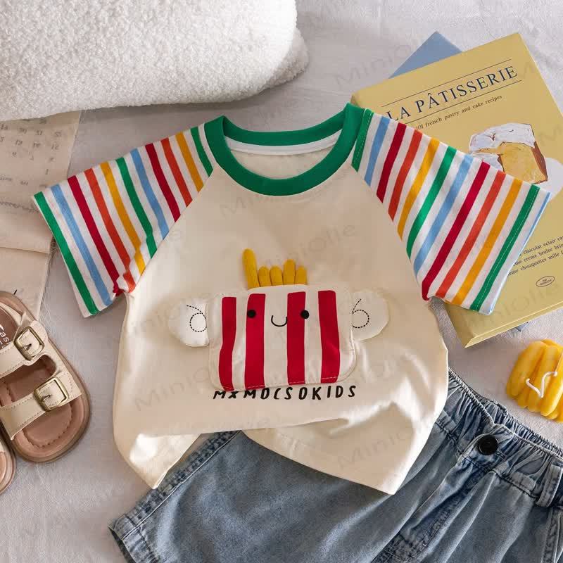 Toddler Beige Food/Animal Graphic T-Shirt - Beige Fries - 6-7T - image 2