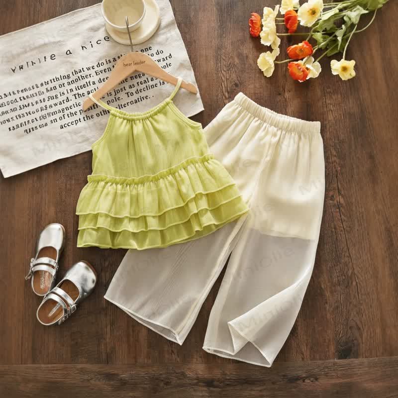Toddler Girl Green Cami Top and Pants 2-piece Set - Green - 7Y - image 1