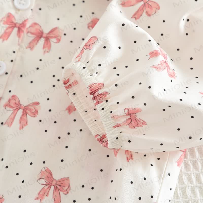 Toddler Girl White&Pink Bow Top and Skirt 2-piece Set - image 5