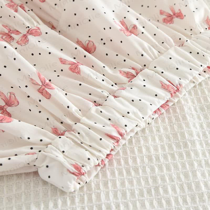 Toddler Girl White&Pink Bow Top and Skirt 2-piece Set - image 8