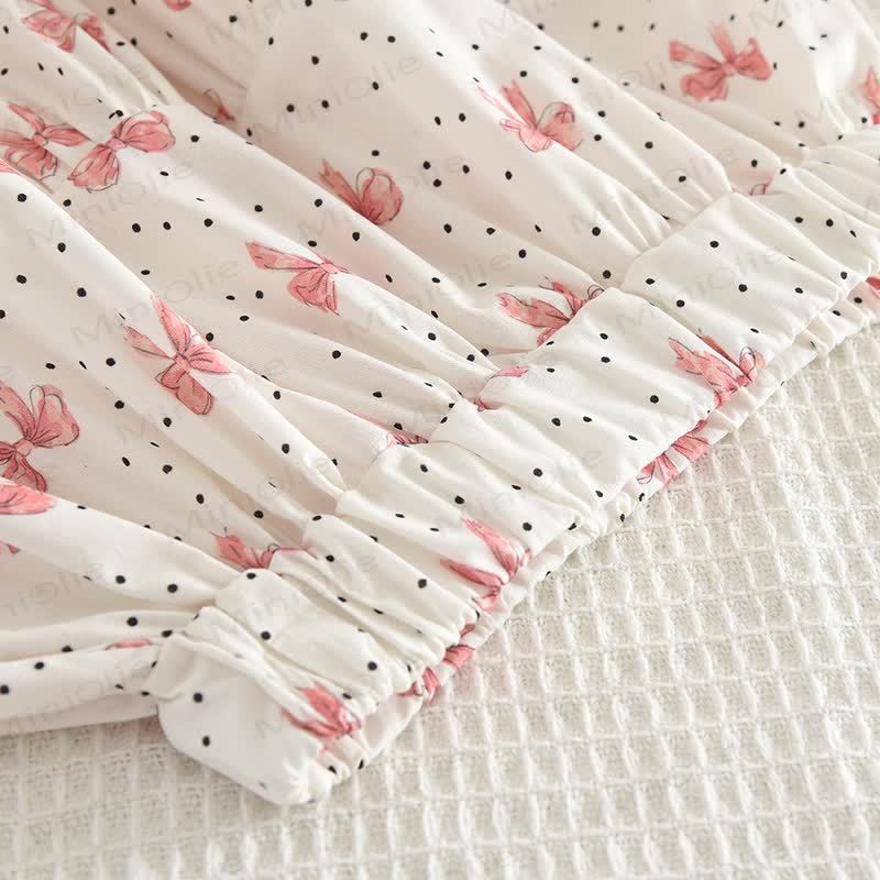 Toddler Girl White&Pink Bow Top and Skirt 2-piece Set - image 8