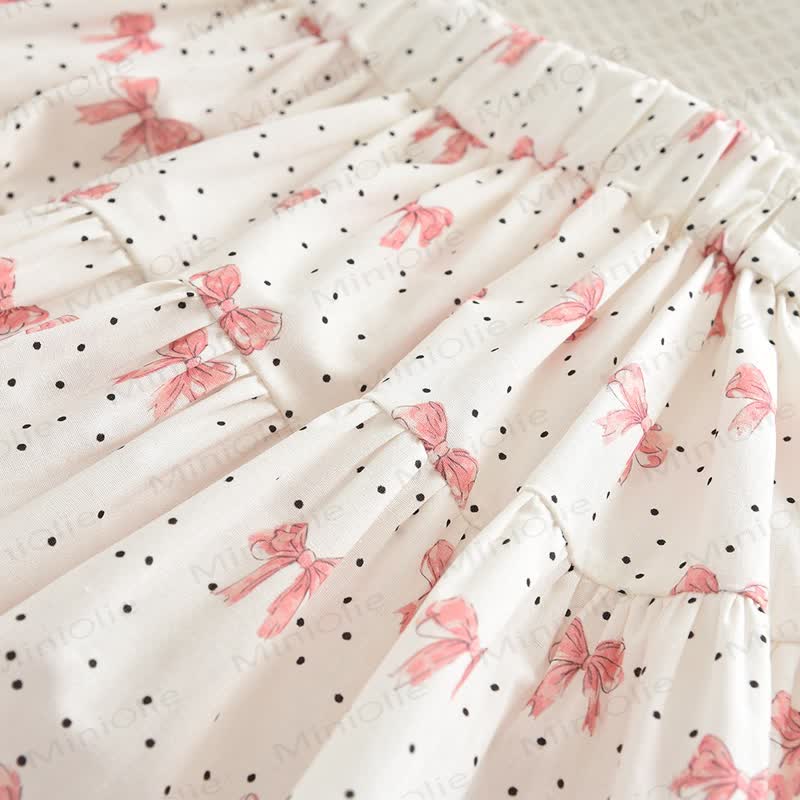 Toddler Girl White&Pink Bow Top and Skirt 2-piece Set - image 9
