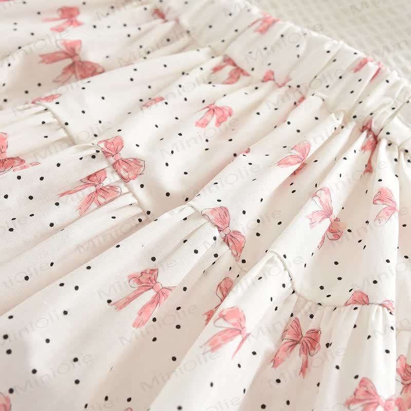 Toddler Girl White&Pink Bow Top and Skirt 2-piece Set - image 9