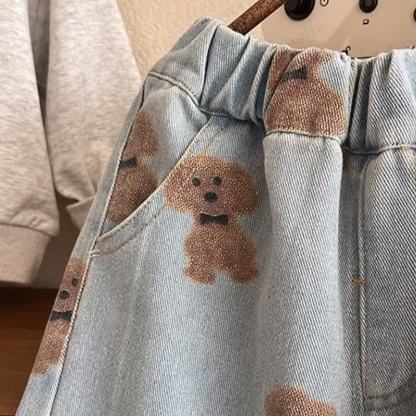 Toddler Baby Puppy Print Denim Pants - image 4