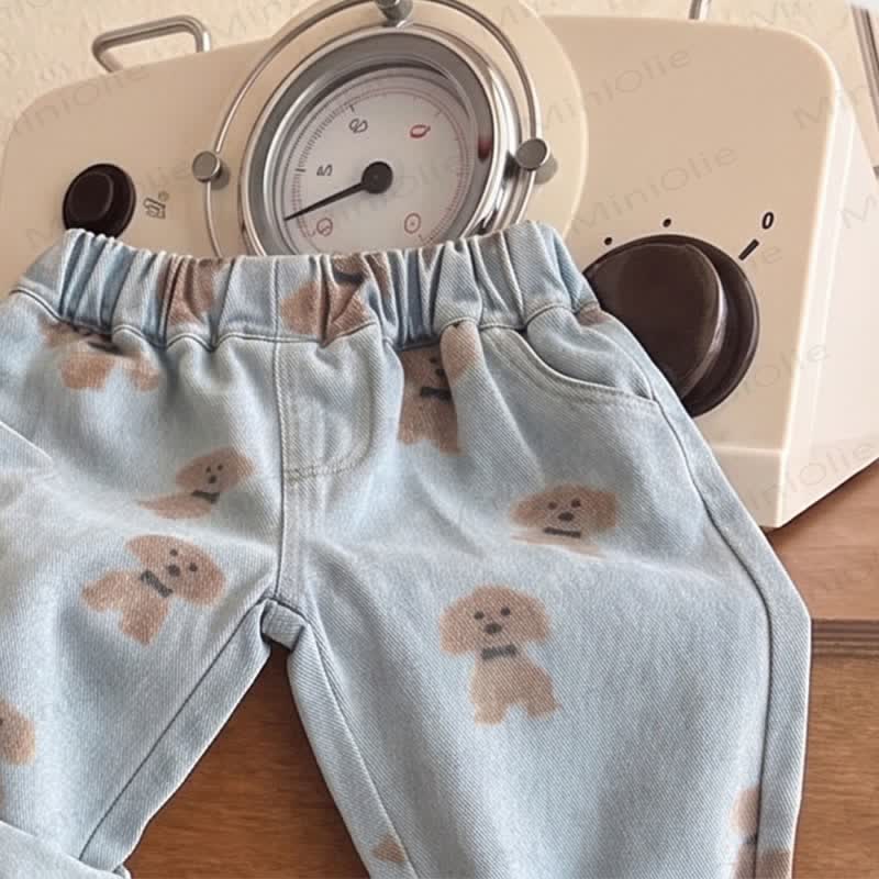 Toddler Baby Puppy Print Denim Pants - image 3