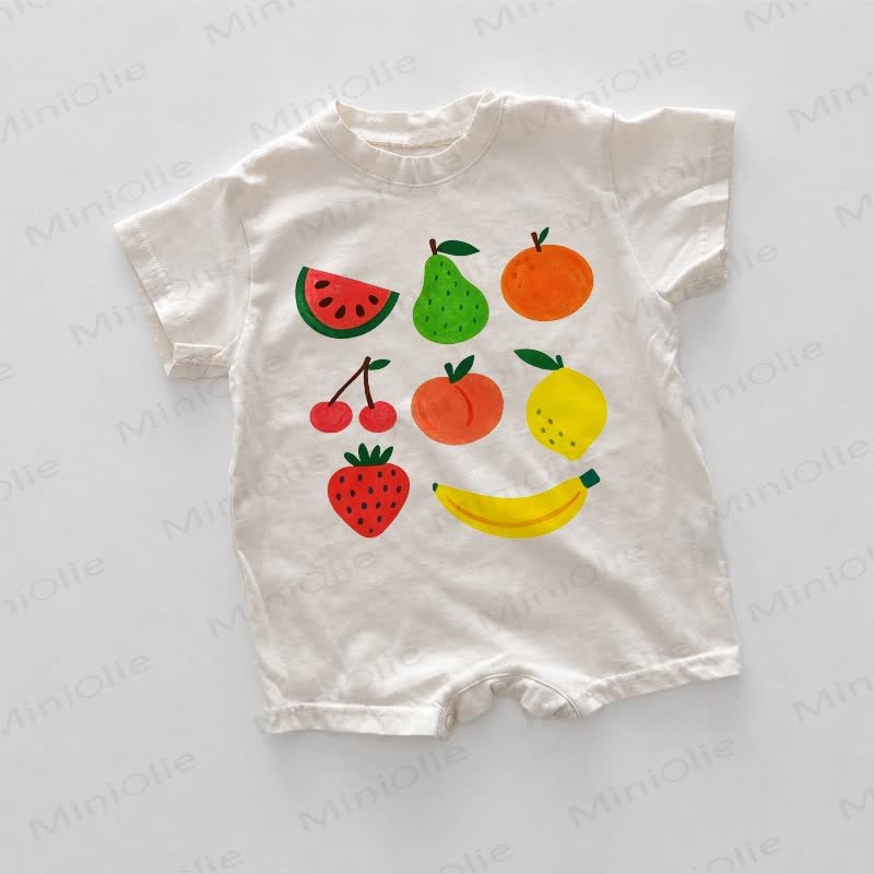 Baby Fruit Print White Romper - White - 18-24M - image 1