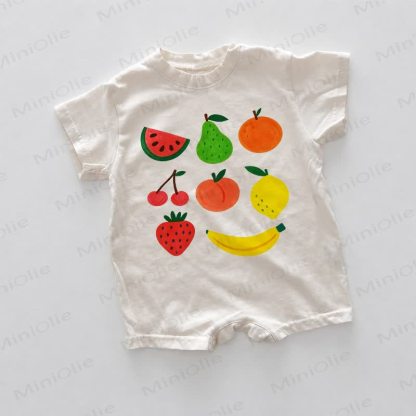 Baby Fruit Print White Romper - White - 18-24M - image 1