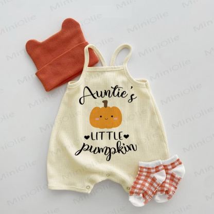 AUNTIE'S LITTLE PUMPKIN Baby Beige Waffle Suspenders Romper - Beige - 18-24M - image 1