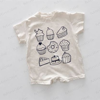 Baby Dessert Print White Romper - White - 18-24M - image 1
