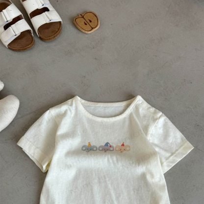 Baby Toddler Elephant White Tee and Denim Overalls Set - image 6