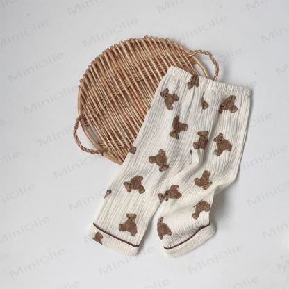 Toddler Animal/Solid Color Long Sleeve Top and Pants Pajama Set - image 7