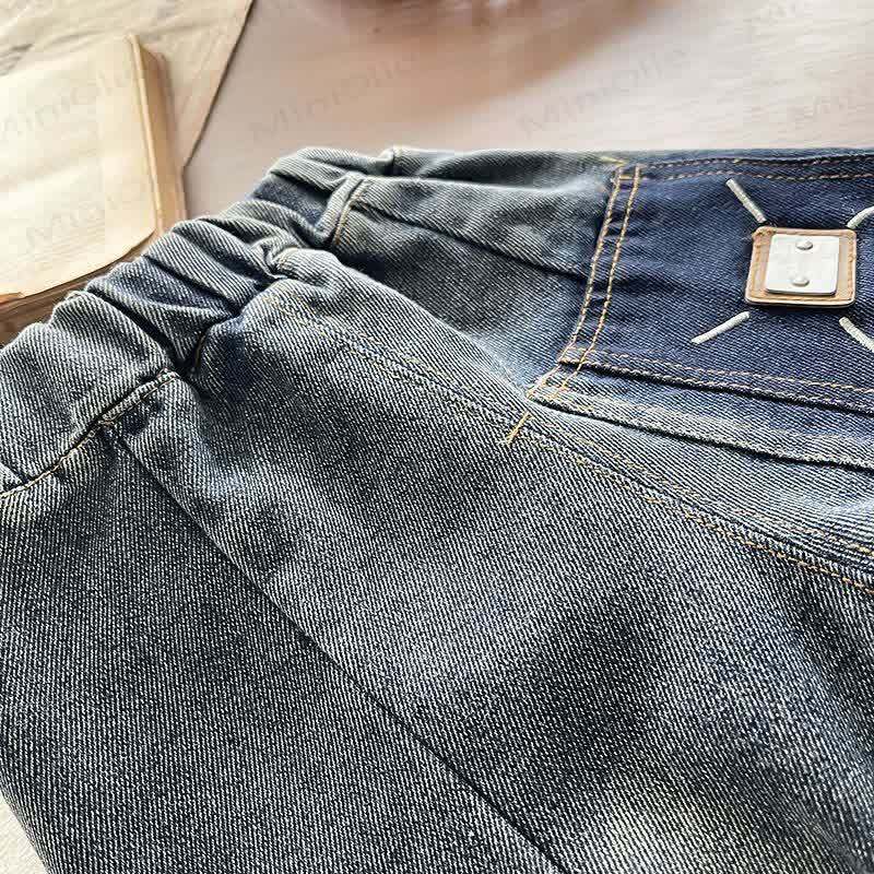 Toddler Baby Dachshund Layered Collar Sweatshirt and Denim Pants 2-piece Set - image 13