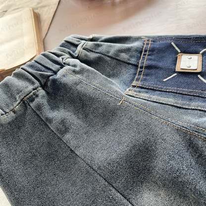 Toddler Baby Dachshund Layered Collar Sweatshirt and Denim Pants 2-piece Set - image 13