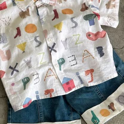 Toddler Playful Print Shirt and Denim Shorts 2-piece Set - image 6