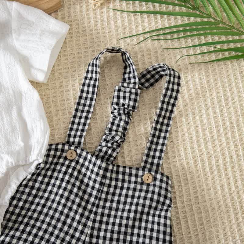 Baby Gingham Bow Tie Bodysuit and Overalls 2-piece Set - image 10