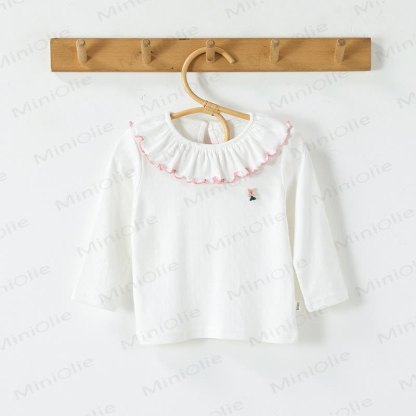 Toddler Baby Girls Flower Ruffle Collar Long Sleeve T-Shirt - image 6