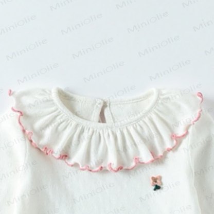 Toddler Baby Girls Flower Ruffle Collar Long Sleeve T-Shirt - image 7