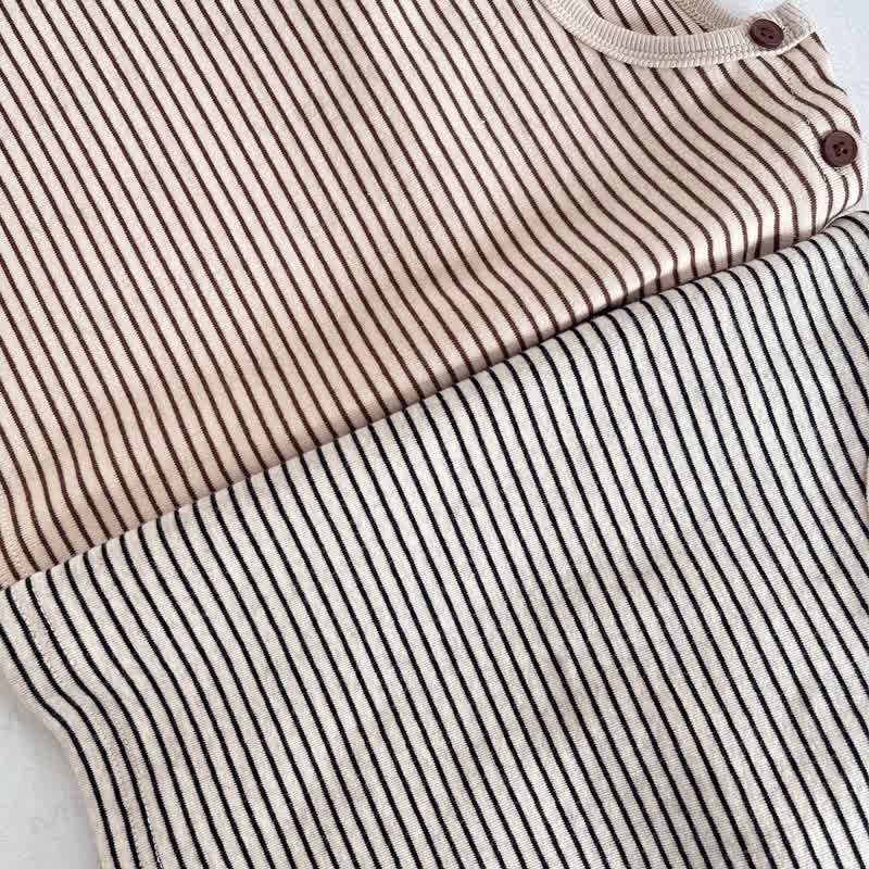 Baby Toddler Striped Shoulder Button Long Sleeve Tee - image 11