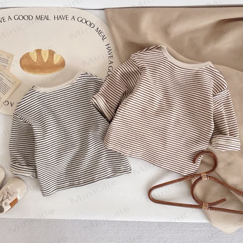 Baby Toddler Striped Shoulder Button Long Sleeve Tee - image 4