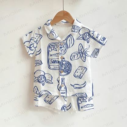 Baby Toddler Boys Lemon Shirt and Shorts 2-piece Set - White - 3-5T - image 1