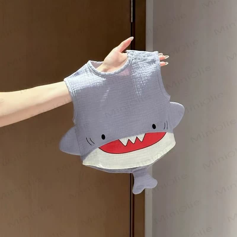 Baby Boy Blue Shark Seeveless Top and Shorts 2-piece Set - image 3