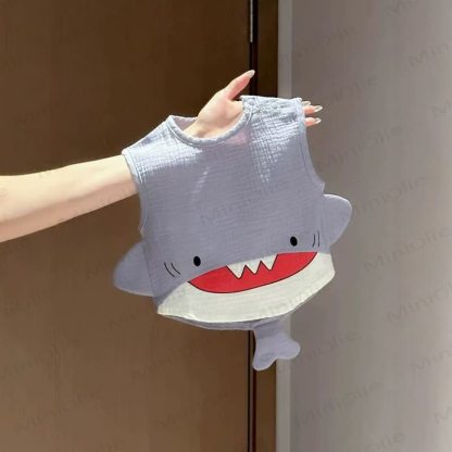 Baby Boy Blue Shark Seeveless Top and Shorts 2-piece Set - image 3