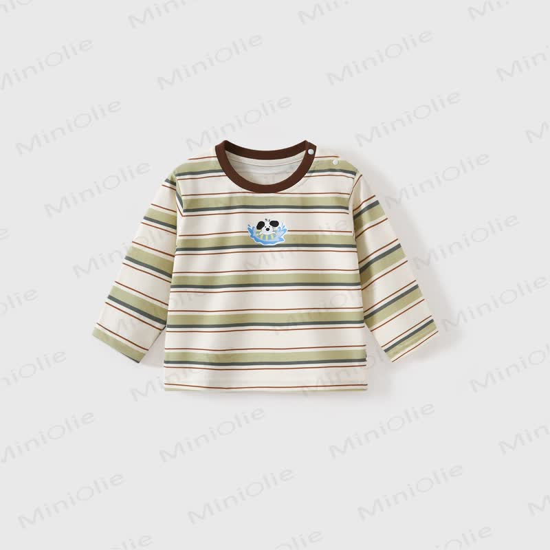 Toddler Baby Striped Dog Print Long Sleeve Tee - Green - 4-5T - image 4