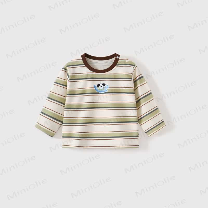Toddler Baby Striped Dog Print Long Sleeve Tee - Green - 4-5T - image 4