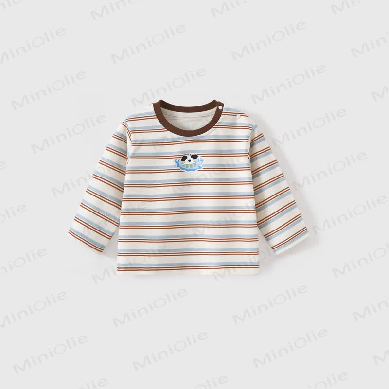 Toddler Baby Striped Dog Print Long Sleeve Tee - Blue - 4-5T - image 3