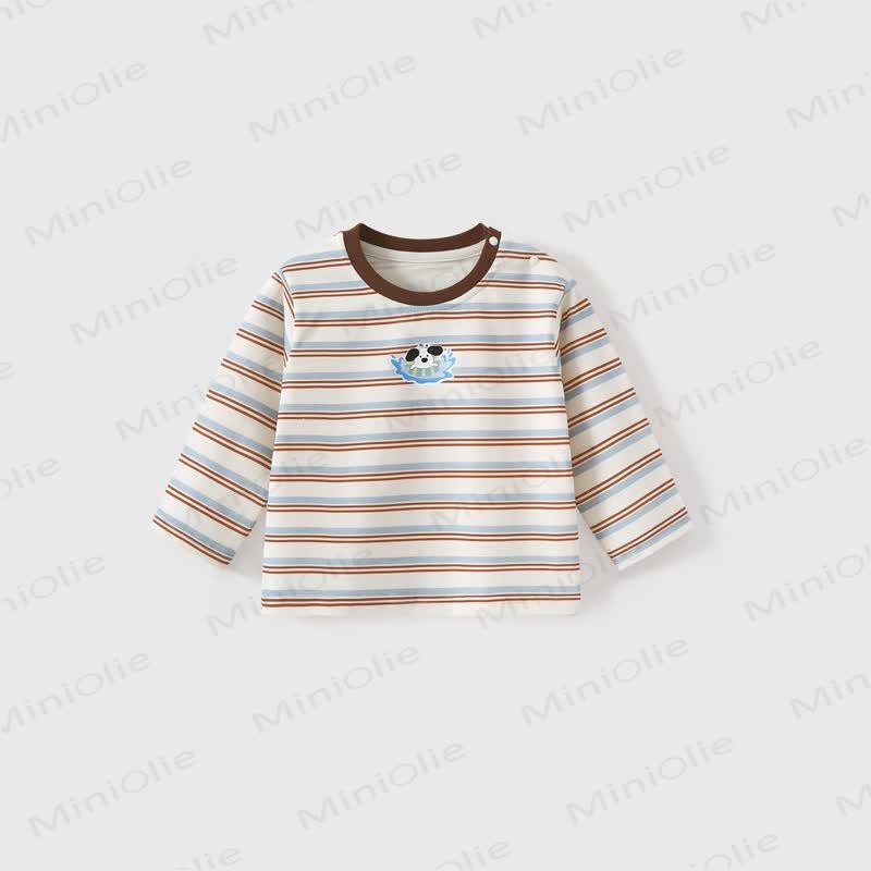 Toddler Baby Striped Dog Print Long Sleeve Tee - Blue - 4-5T - image 3
