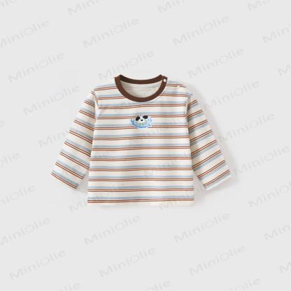 Toddler Baby Striped Dog Print Long Sleeve Tee - Blue - 4-5T - image 3