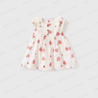 Baby Girl Fruit/Flower Sleeveless Summer Dress - White - 2-3T - image 2