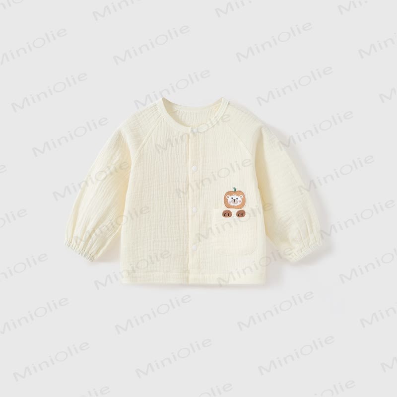 Baby Toddler Cartoon Print Snap Front Cardigan - Beige - 3-4T - image 3