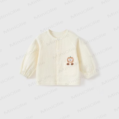 Baby Toddler Cartoon Print Snap Front Cardigan - Beige - 3-4T - image 3