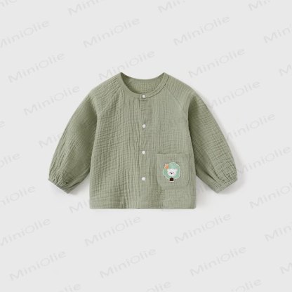 Baby Toddler Cartoon Print Snap Front Cardigan - Green - 3-4T - image 2