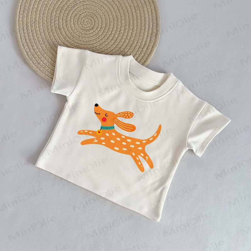 Baby Dog Beige Casual T-Shirt - Beige - 2-3T - image 1