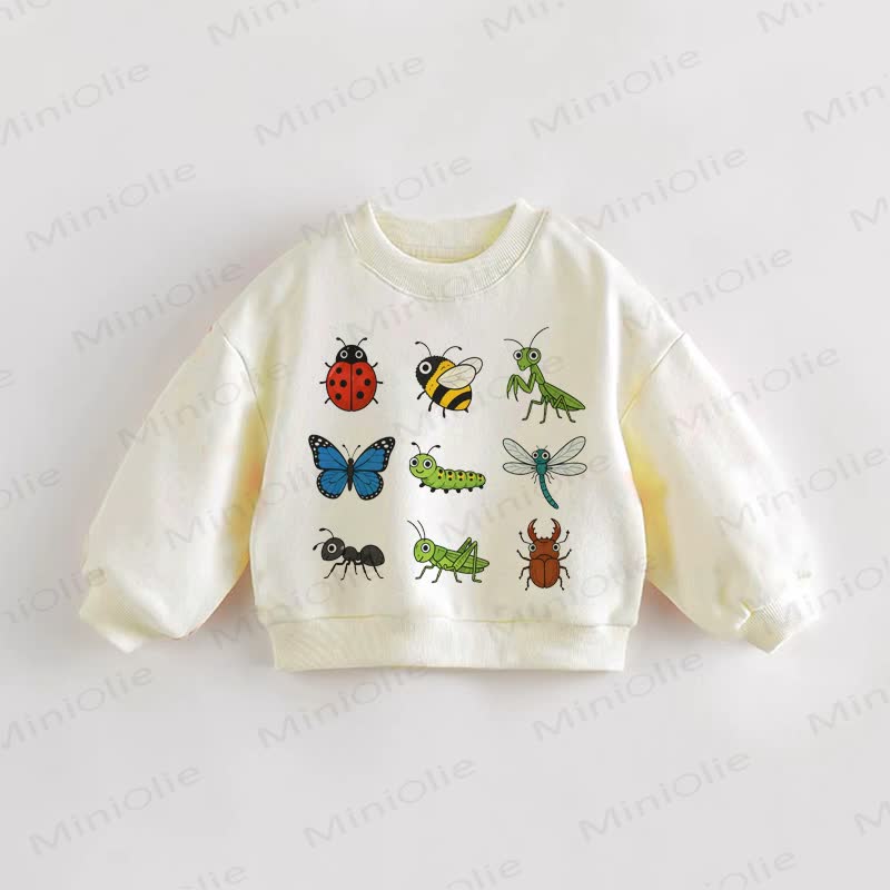 Baby Toddler Insects Print Cream Sweatshirt - Cream - 3-5T - image 1