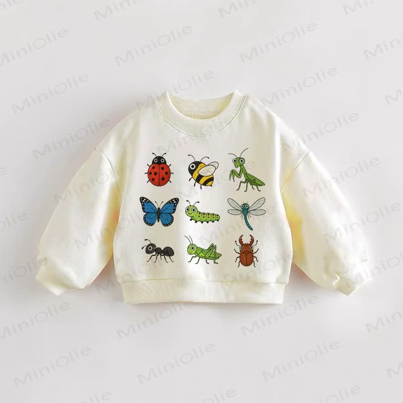 Baby Toddler Insects Print Cream Sweatshirt - Cream - 3-5T - image 1