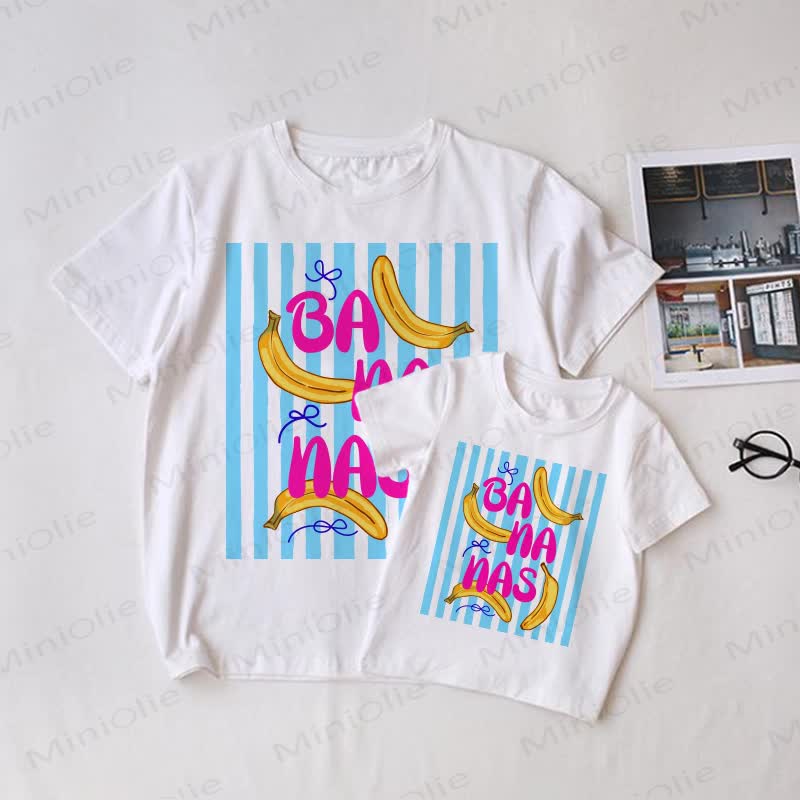 BANANAS Family White Striped Matching T-Shirt - image 1