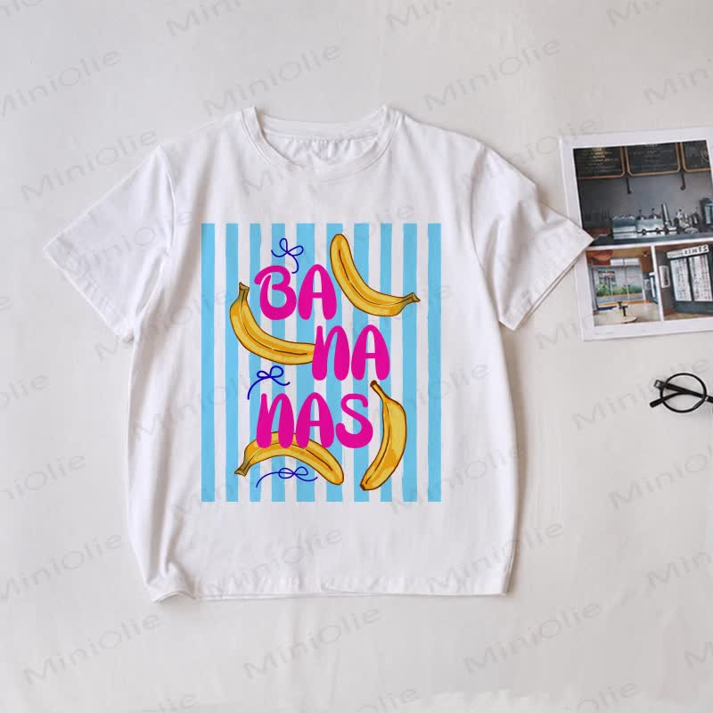 BANANAS Family White Striped Matching T-Shirt - White - Adult T-Shirt: L - image 2
