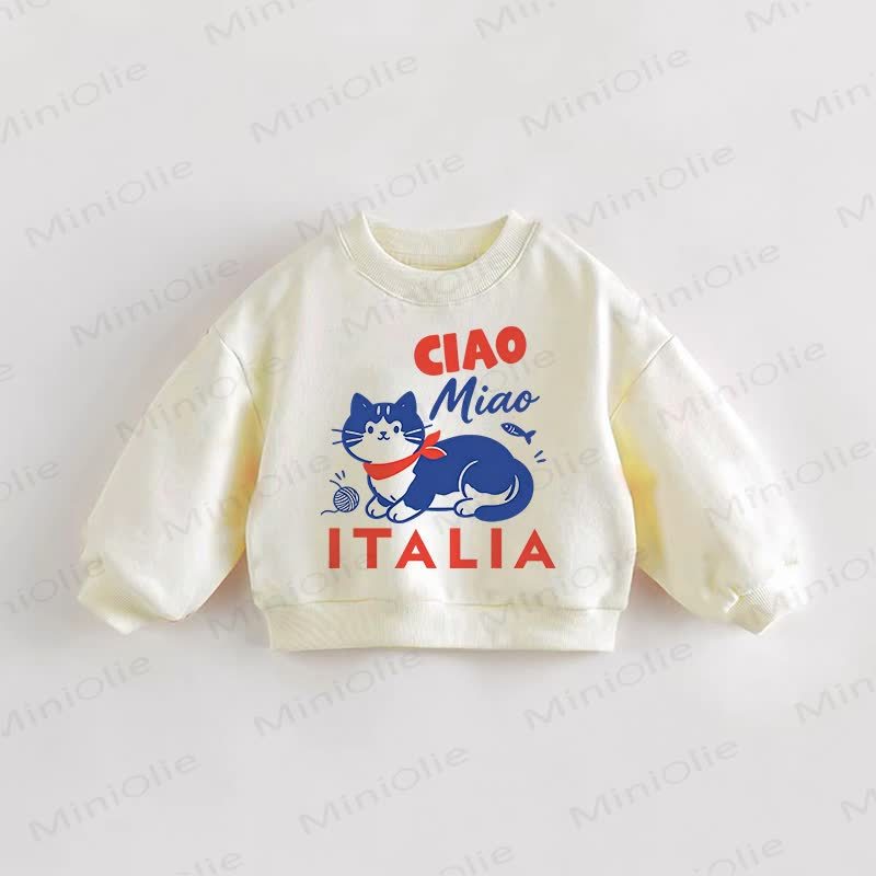 CIAO MIAO ITALIA Baby Toddler Cream Sweatshirt - Cream - 3-5T - image 1