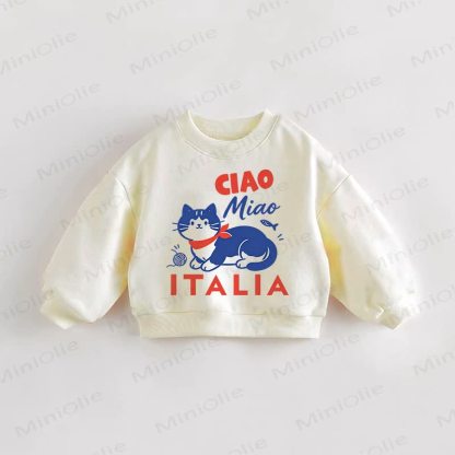 CIAO MIAO ITALIA Baby Toddler Cream Sweatshirt - Cream - 3-5T - image 1