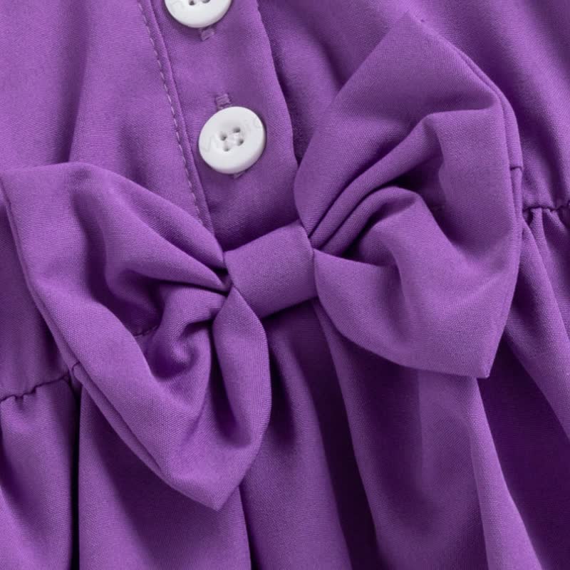 Baby Girl Bow&Flower Purple Sleeveless Top and Denim Shorts 2-piece Set - image 4