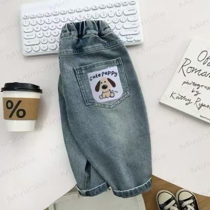 CUTE PUPPY Toddler Boy Washed Denim Pants - image 3