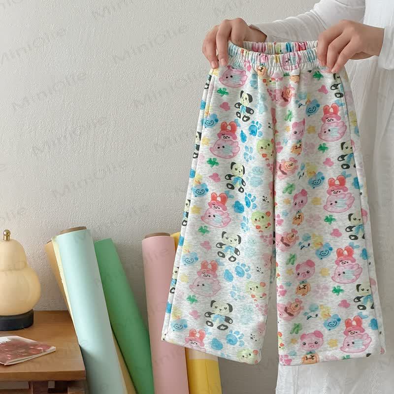 Toddler Colorful Print Relaxed Lounge Pants - Gray Animal - 10-11T - image 3