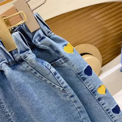 Toddler Baby Blue Embroidered Pattern Denim Pants - image 6