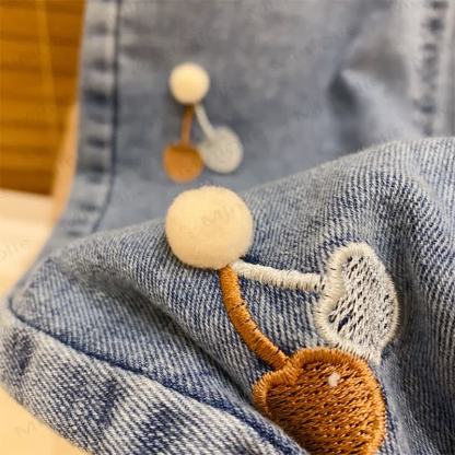Toddler Baby Blue Embroidered Pattern Denim Pants - image 10