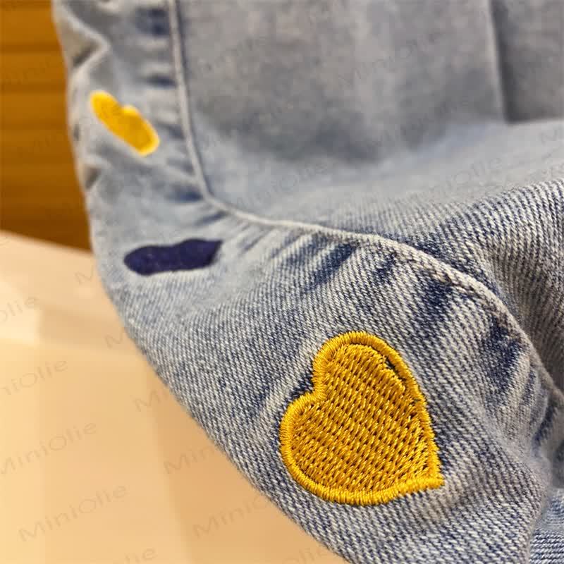 Toddler Baby Blue Embroidered Pattern Denim Pants - image 11