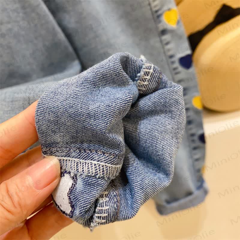 Toddler Baby Blue Embroidered Pattern Denim Pants - image 12